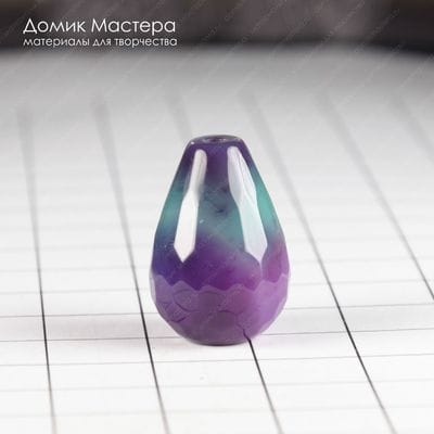 K-Bus-000859 - агат, бусина граненая, тонирована, 20х13мм