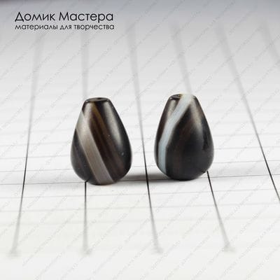 K-Bus-000886 - агат, пара бусин, натуральный камень, тонирован, 14х10мм