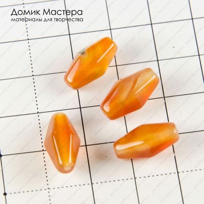 K-Bus-000888 - агат, сердолик, комплект бусин, натуральный камень, граненые, 15х9мм