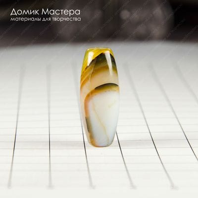 K-Bus-000891 - агат, бусина, натуральный камень, 28х11мм