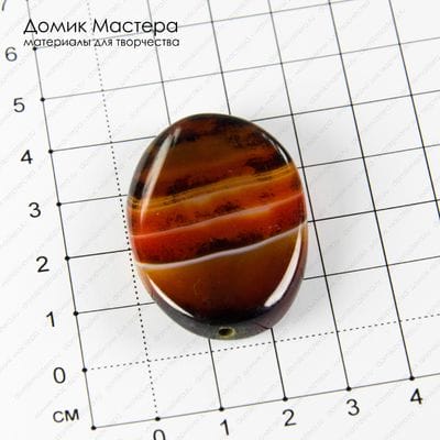 K-Bus-000900 - агат, бусина, натуральный камень, 40х28х7мм