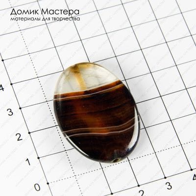 K-Bus-000901 - агат, бусина, натуральный камень, 39х29х5мм
