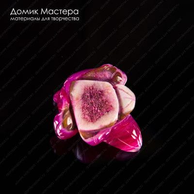 K-Bus-000904 - агат, подвеска, резная, с друзой. тонирован, натуральный камень, 38х36х13мм