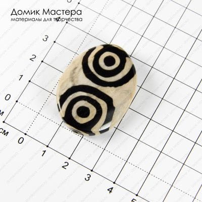 K-Bus-000916 - агат, бусина, тонирован, 4 глаза, натуральный камень, 39х30х6мм