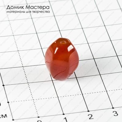 K-Bus-000920 - агат, бусина. граненая, натуральный камень, 17,5х12мм