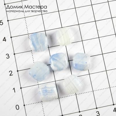 K-Bus-000926 - голубой агат, набор бусин, натуральный камень, тонированы, 10х10х3мм