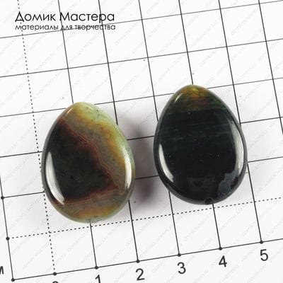 K-Bus-000947 - агат, натуральный камень,пара бусин, тонированы, 29х21х7мм