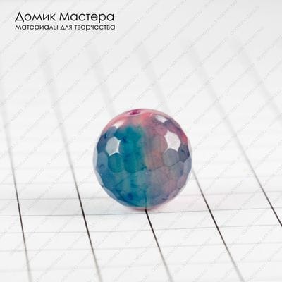 K-Bus-000966 - агат, бусина. граненая, тонирована, 15мм