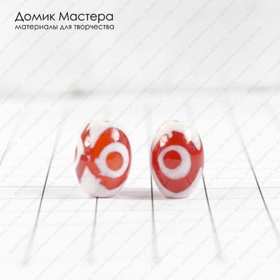 K-Bus-000988 - агат, пара бусин,  3 глазка, 13х10мм
