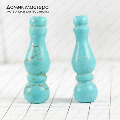 K-Bus-000998 - говлит, пара бусин, тонирован,  43х12мм