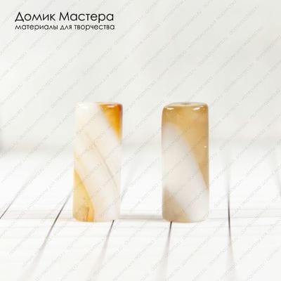 K-Bus-000999 - агат, пара бусин, натуральный камень, 20х8мм