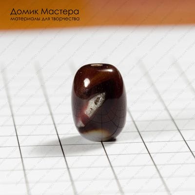 K-Bus-001022 - агат, бусина, натуральный камень, с микрожеодой на поверхности, 18х13мм