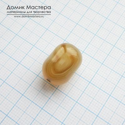 K-Bus-001052  - агат, бусина, натуральный камень, 17х12мм