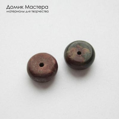K-Bus-001080 - яшма, пара бусин, натуральный камень, 10х5мм и 10х6мм