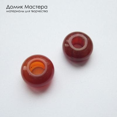 K-Bus-001094 - агат, пара бусин, натуральный камень, тонирован, 13х8 мм и 13х7мм (отверстие 6мм) 