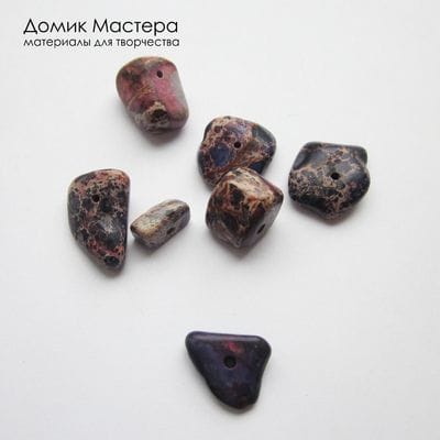 K-Bus-001096 - диккит, набор бусин, тонированы, от 13х15мм до 10х6мм