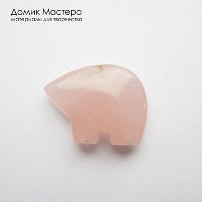 K-Bus-001097 - кварц розовый, бусина, натуральный камень, Африка, 22х18х6мм