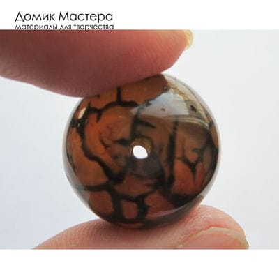 K-Bus-001104 - агат, бусина, натуральный камень, тонирован, 19х18мм