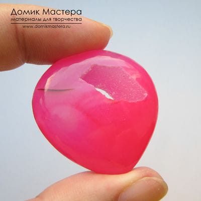 K-K-000023 - агат - кабошон - друза сквозная - тонирован - 38х37х6мм