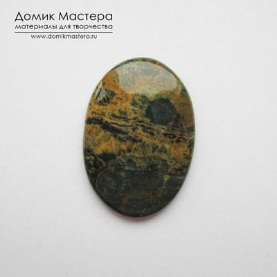 K-K-000412 - яшма океаническая, кабошон, Мадагаскар, 34х23х4мм