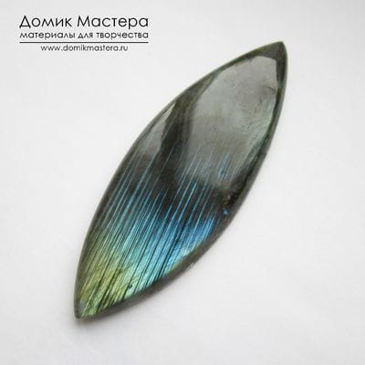 K-K-000482 - лабрадорит (спектролит), кабошон, 95х33х6мм