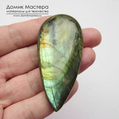 K-K-000500 - лабрадорит (спектролит), кабошон, 63х29х7мм