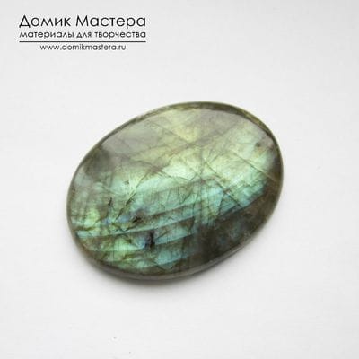 K-K-000583 - лабрадорит, кабошон, Африка, 45х34х4мм