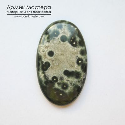 K-K-000871 - яшма океаническая, кабошон, Мадагаскар, 36х22х4мм