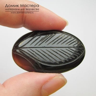 K-K-000889 - агат, тонирован, с резьбой. 41х26х5мм
