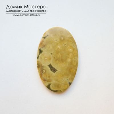 K-K-000945 - яшма океаническая. кабошон, 43х27х3мм