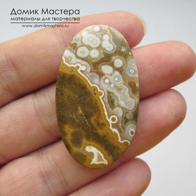 K-K-000980 - яшма океаническая. кабошон, Мадагаскар, 40,5х23х4мм
