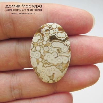 K-K-001046 - океаническая яшма, кабошон, 30х20х3 мм
