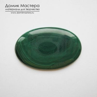 K-K-001174 - малахит, кабошон, Заир, 54х35х3.5мм
