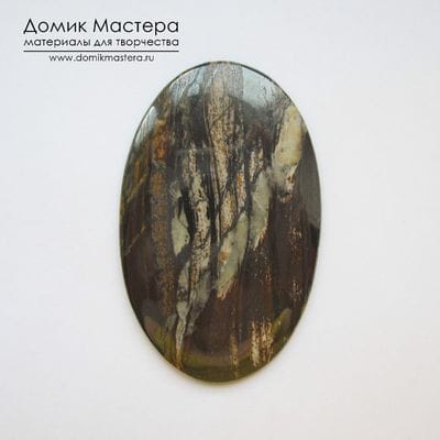 K-K-001329 - джеспилит, кабошон, натуральный камень, 43х68х3мм