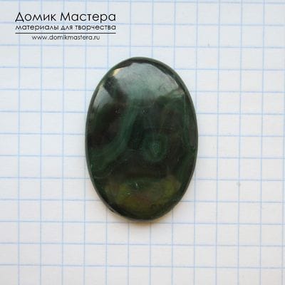 K-K-001388 - малахит, кабошон, Заир, 37х26х5мм