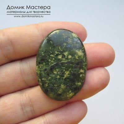 K-K-001444 - жадеит, кабошон, натуральный камень, Канада, 37х26х4мм