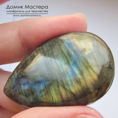K-K-001478 - лабрадор (спектролит), кабошон, Мадагаскар, натуральный камень, 45х28х8мм