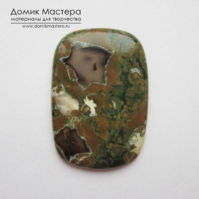 K-K-001510 - риолит, кабошон, натуральный камень, Африка, 48х33х4мм