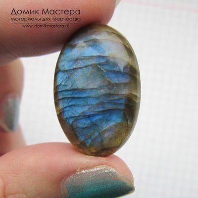 K-K-001555 - лабрадор, кабошон, натуральный камень, Мадагаскар, 29,5х20х6мм