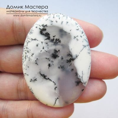 K-K-001590 - агат моховой (опал), кабошон, натуральный камень, Турция, 48х35х5мм