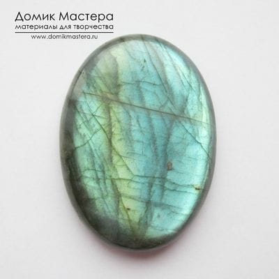 K-K-001631 - лабрадор, кабошон, капля, натуральный камень, Мадагаскар, 56х41х9мм