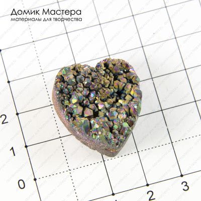 K-K-001657 - кварц, друза, титановое напыление, вставка, натуральный камень, 28х25х18мм