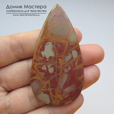 K-K-001663 - яшма, кабошон, натуральный камень, 65х33х4мм
