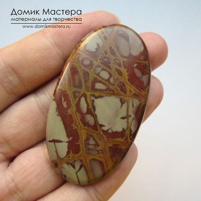 K-K-001669 - яшма, кабошон, натуральный камень, 55х30х4мм