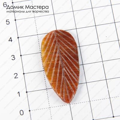 K-K-001676 - тигровый глаз, кабошон, резьба с двух сторон, натуральный камень, Африка, 41х19х2мм