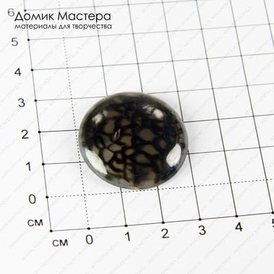 K-K-001788 - агат, кабошон, натуральный камень, тонирован, 30х5мм
