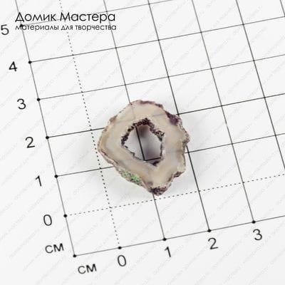 K-K-001798 - агат, жеода с друзой, вставка,  натуральный камень, 24х21х4мм
