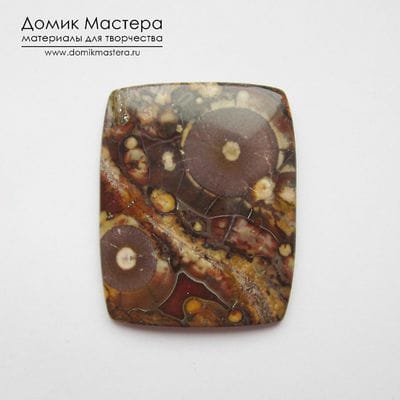 K-K-001805 - риолит, кабошон,  натуральный камень, Африка, 44,5х36х4мм