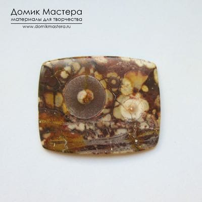 K-K-001808 - риолит, кабошон,  натуральный камень, Африка, 44х36х3мм