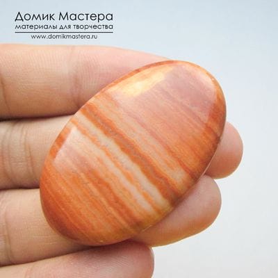 K-K-001810 - агат, кабошон, натуральный камень, Африка, 43х28х5мм